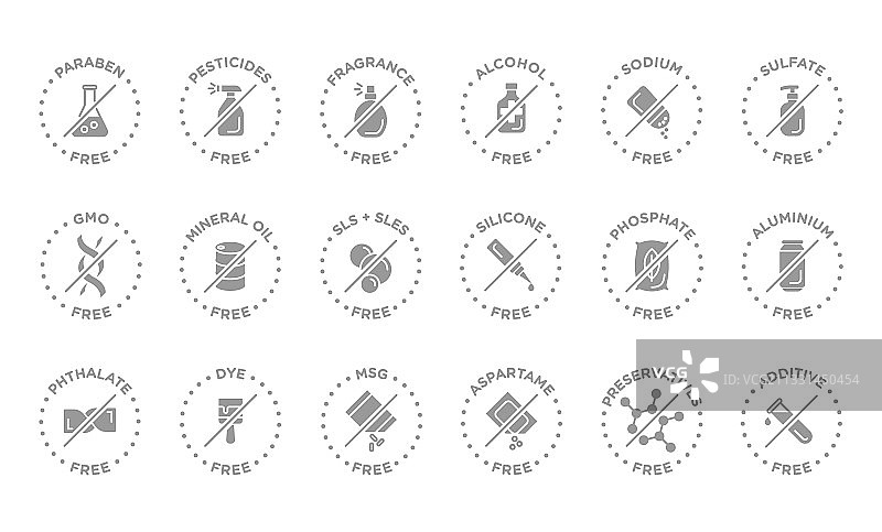 天然有机生物产品无添加剂标志图片素材