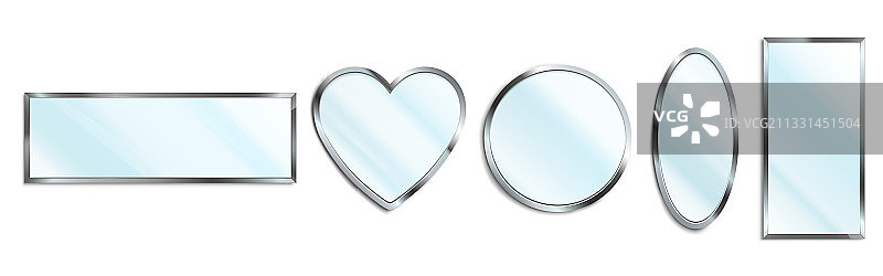 不同形状的铬制镜框图片素材