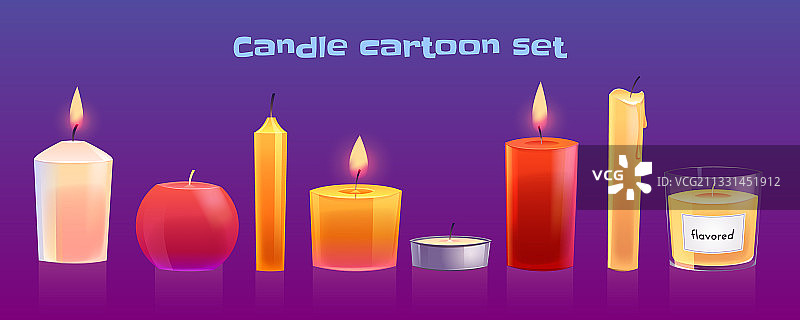 卡通蜡烛不同形状素材图片素材