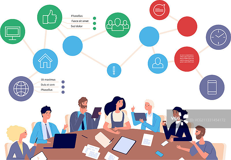 人物讨论业务规划图片素材