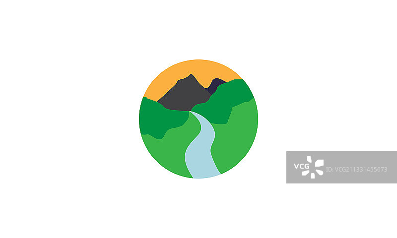 山河森林景观环绕图片素材