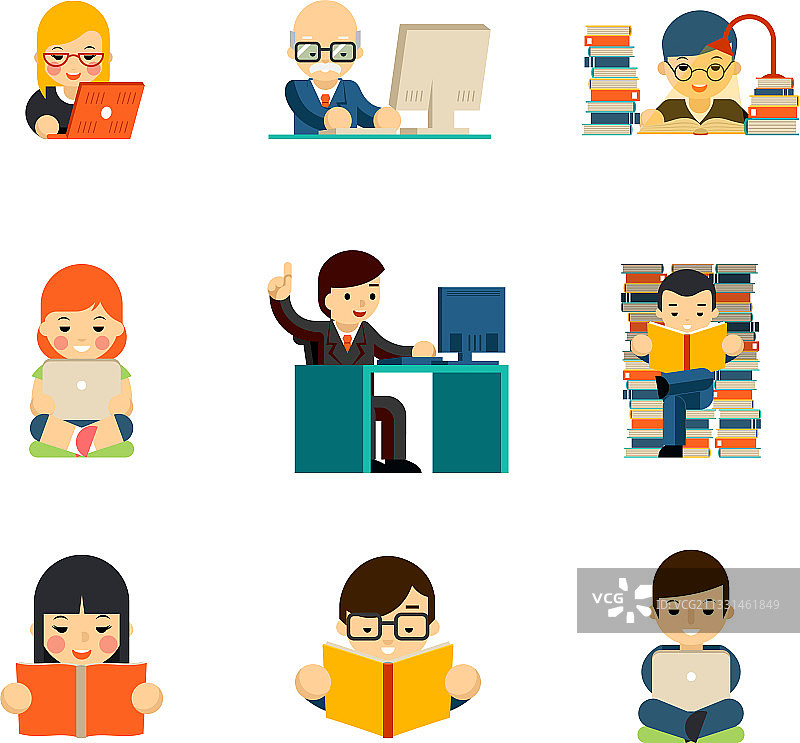 使用电脑工作的人们图片素材