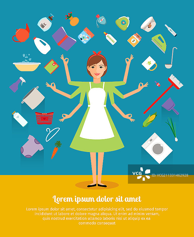 创意设计概念家庭主妇活动图片素材