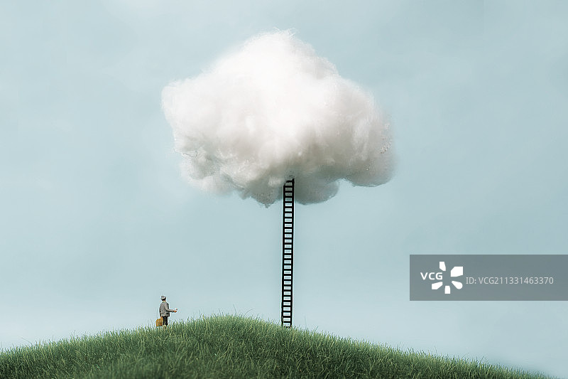 草原的梦想梯子图片素材