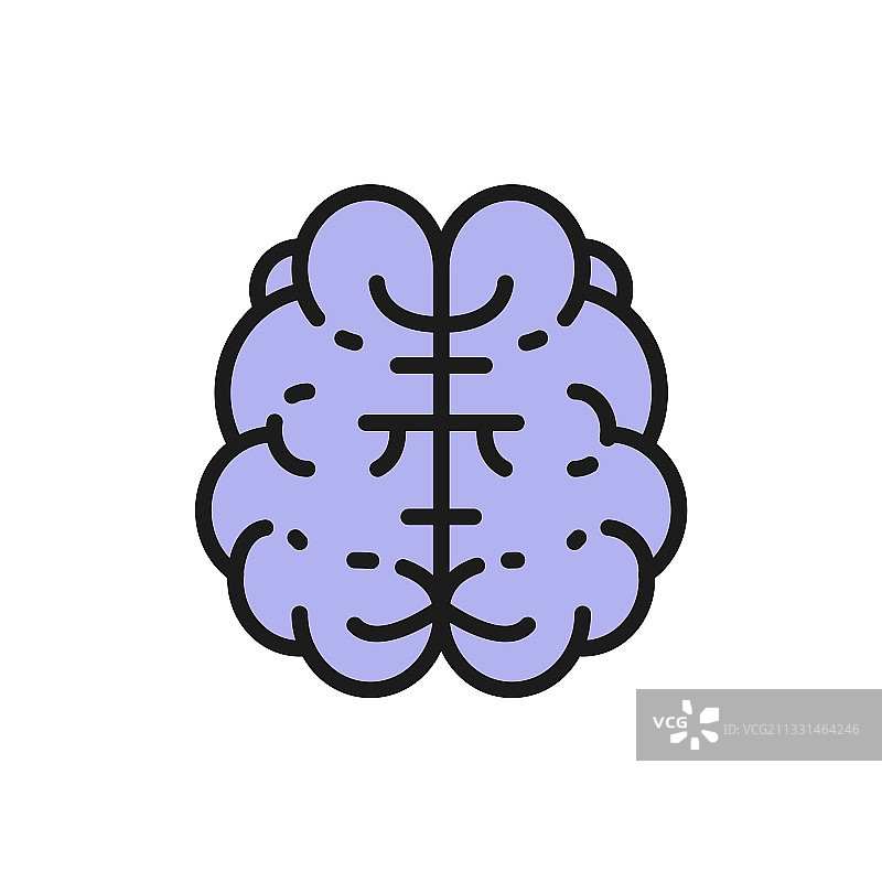 人脑智力器官扁平色图片素材