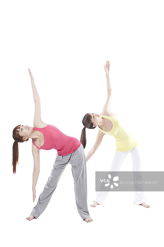 两位做瑜伽的女性朋友图片素材