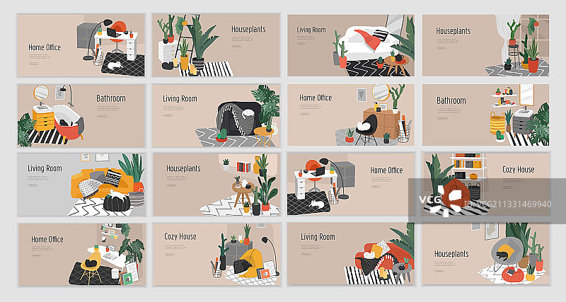 室内设计着陆页模板图片素材