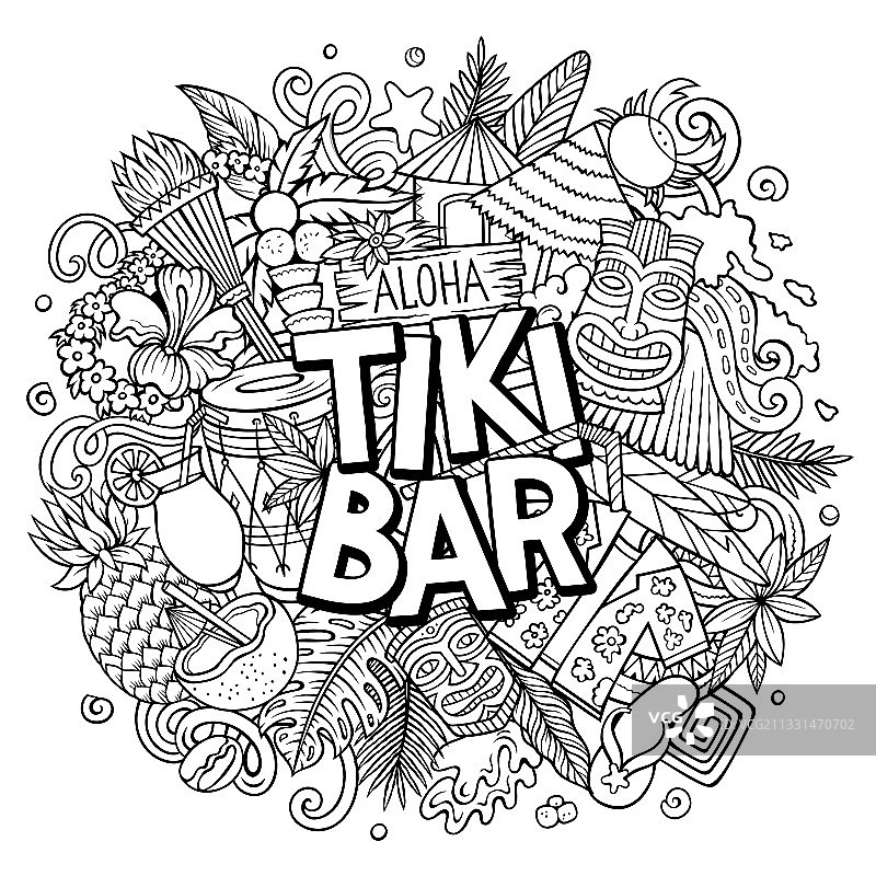 提基酒吧手绘卡通涂鸦图片素材