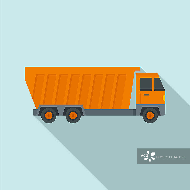 翻斗车建筑图标扁平风格图片素材