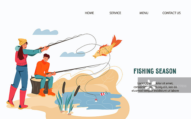 钓鱼露营活动网站模板图片素材