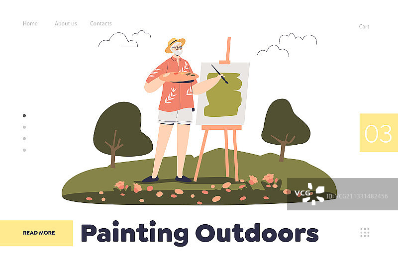 户外概念着陆页绘画图片素材