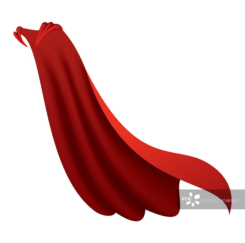 红色斗篷超级英雄，猩红色丝绸披风图片素材