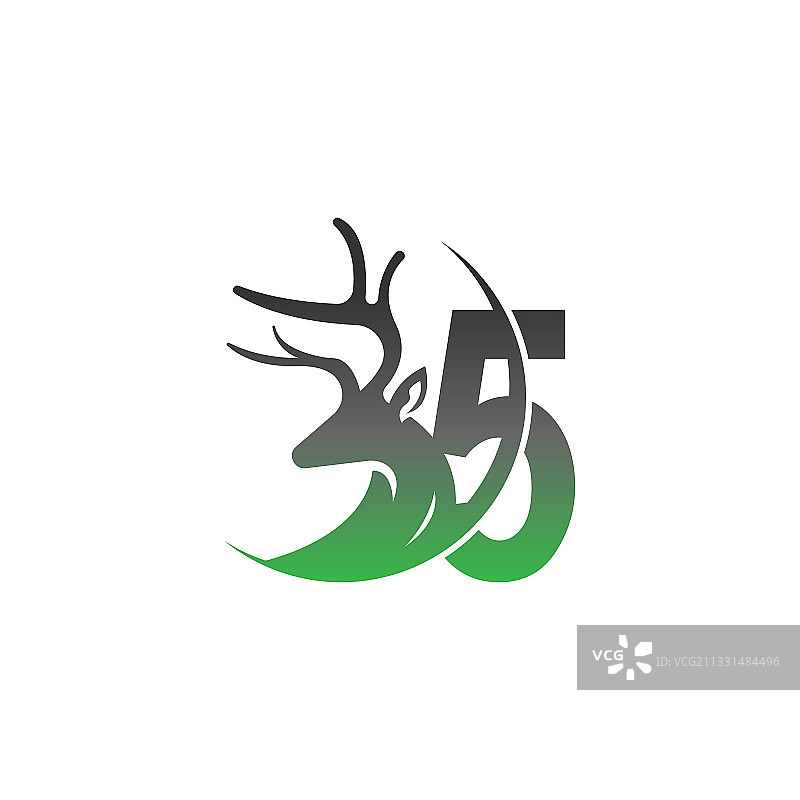 数字5图标鹿设计logo图片素材