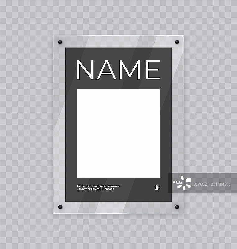 亚克力相框逼真玻璃海报模型图片素材