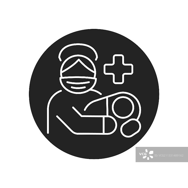 妇产科医生黑色标志图标图片素材