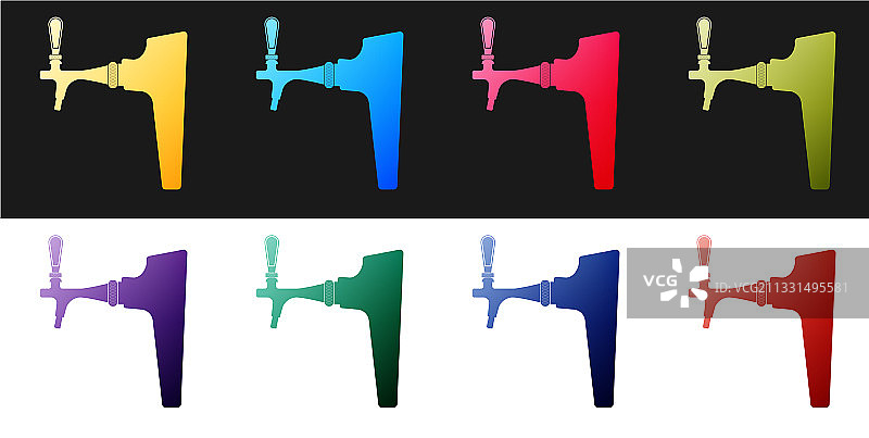 黑白背景啤酒龙头图标图片素材