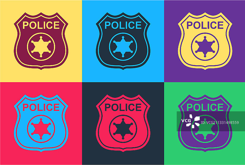 波普艺术风格的警徽图标图片素材
