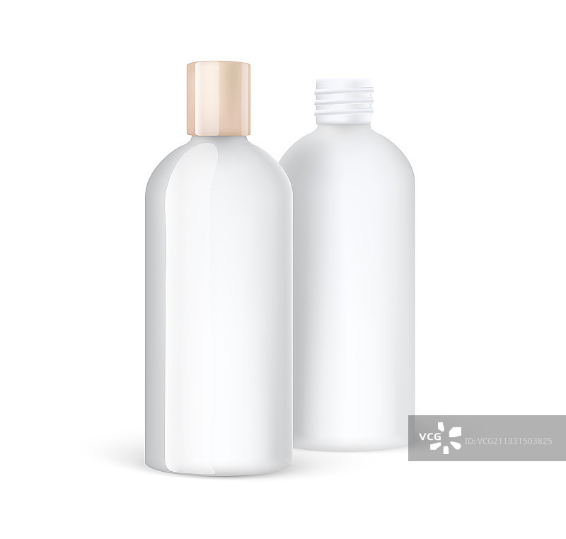 逼真的开启和关闭的化妆品容器图片素材