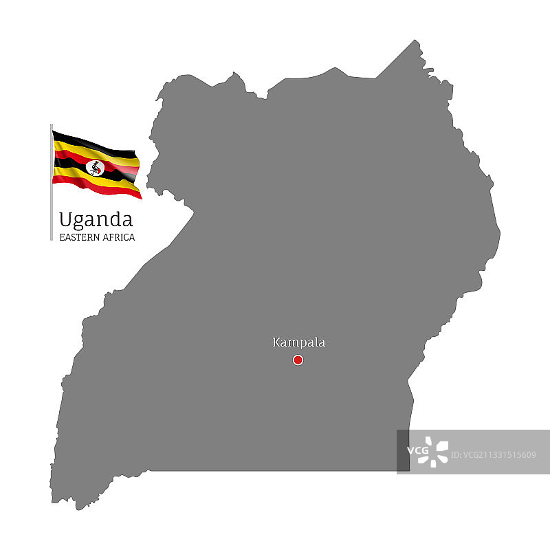 乌干达国家地图剪影图片素材