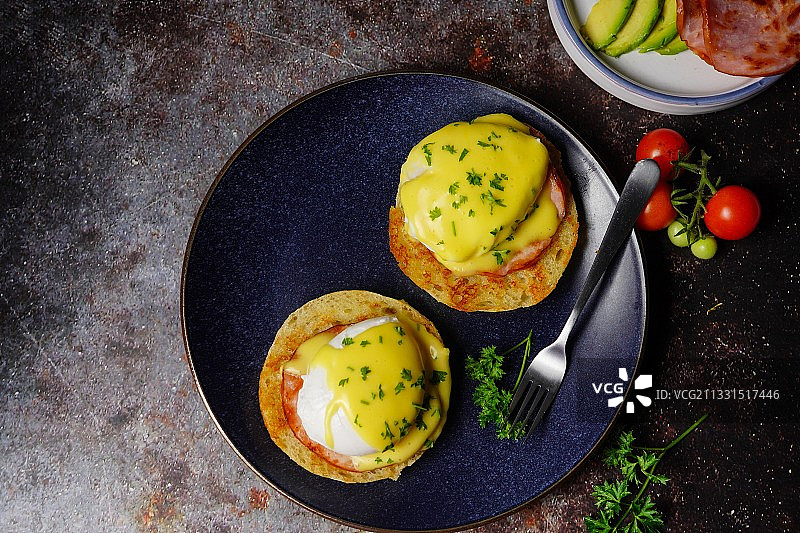 桌上早餐的俯视照片图片素材