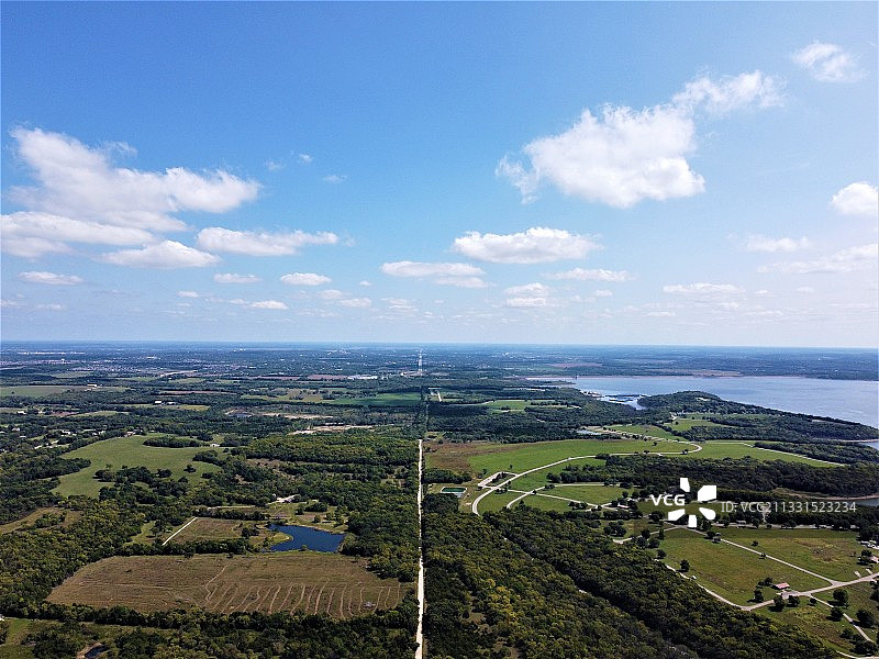 美国堪萨斯州农业田地高角度景观图片素材