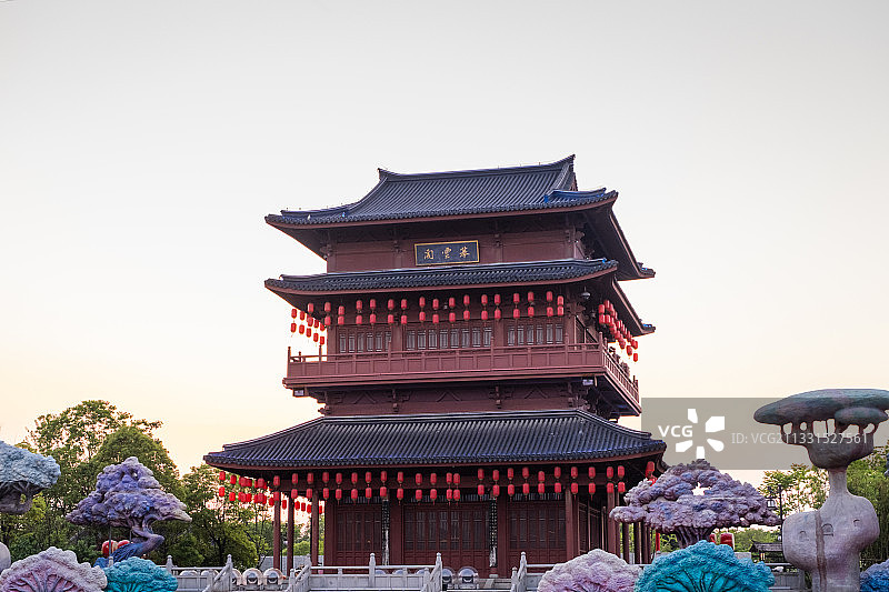 东台董永七仙女文化园摹云阁图片素材