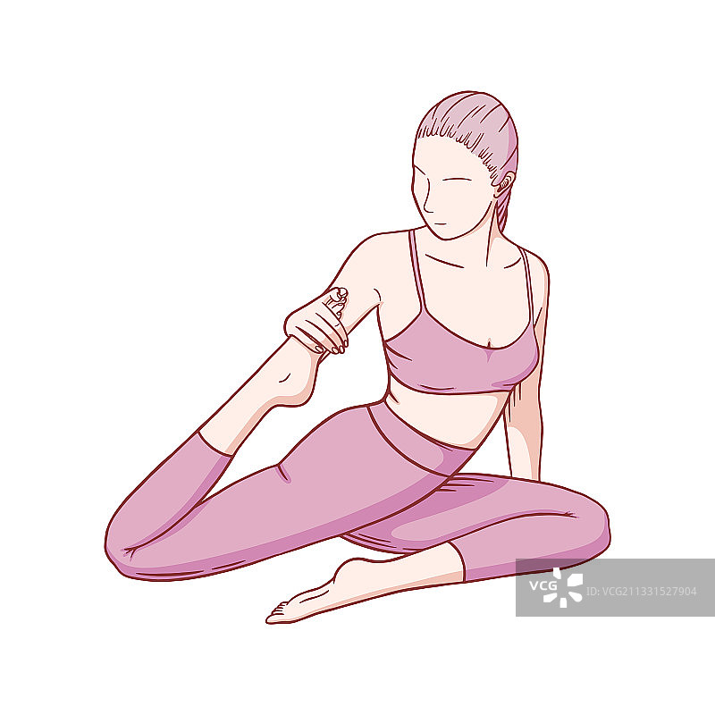 瑜伽伸展运动：瑜伽女孩的提升图片素材