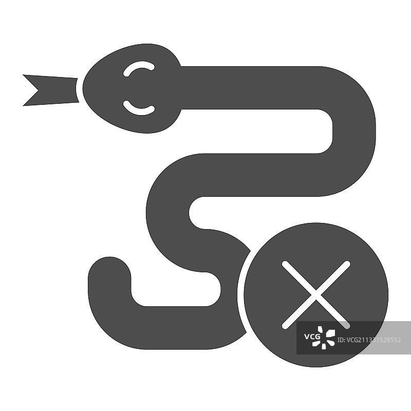 蛇和禁止按钮矢量图标：害虫防治图片素材