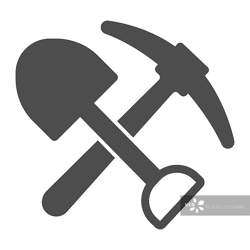 铲子和镐实体图标劳动节概念图片素材