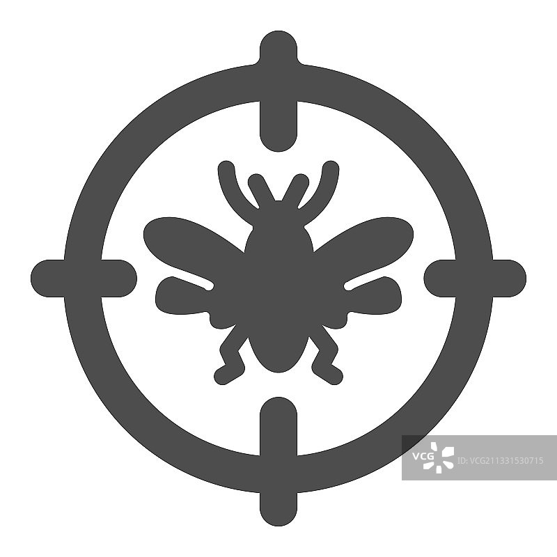 蚊虫目标实心图标，害虫防治概念图片素材