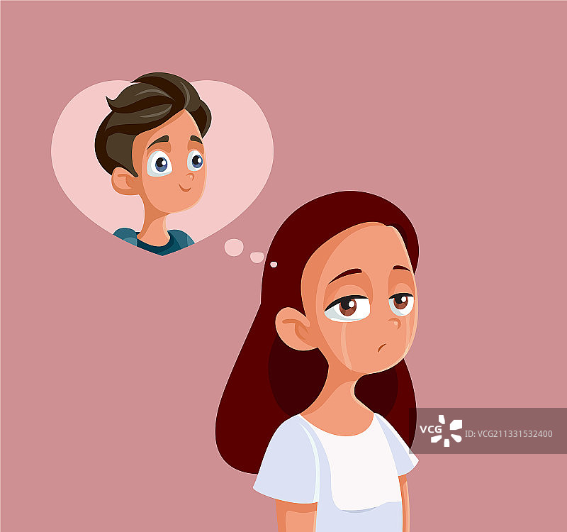 为情所困哭泣的少女图片素材