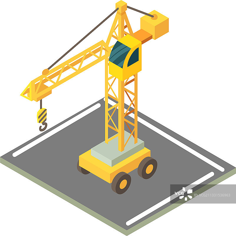 2.5D建筑起重机图标图片素材