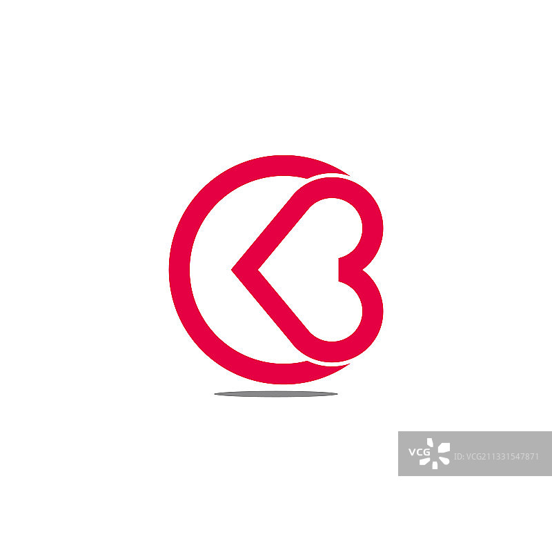 抽象字母CB爱心关怀符号标志图片素材