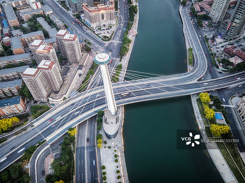 航拍天津城市建筑景观图片素材