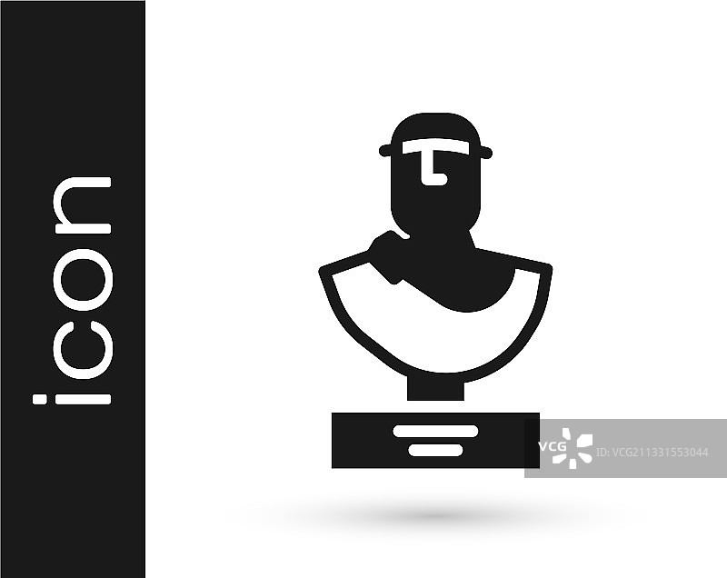 黑色古代半身雕塑图标图片素材