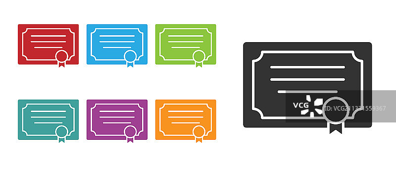 白色背景上的黑色证书模板图标图片素材