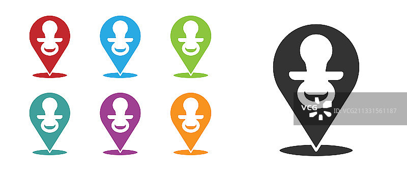 白色背景上的黑色奶嘴图标图片素材