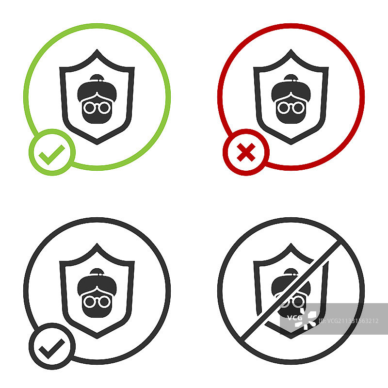 白人祖母图标，白色背景图片素材