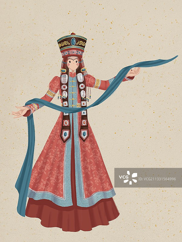 蒙古族少女图片素材