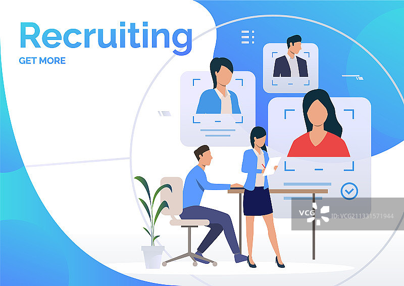 招聘专员研究候选人资料图片素材