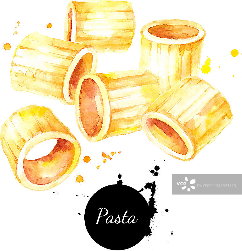 新鲜意大利水彩通心粉图片素材