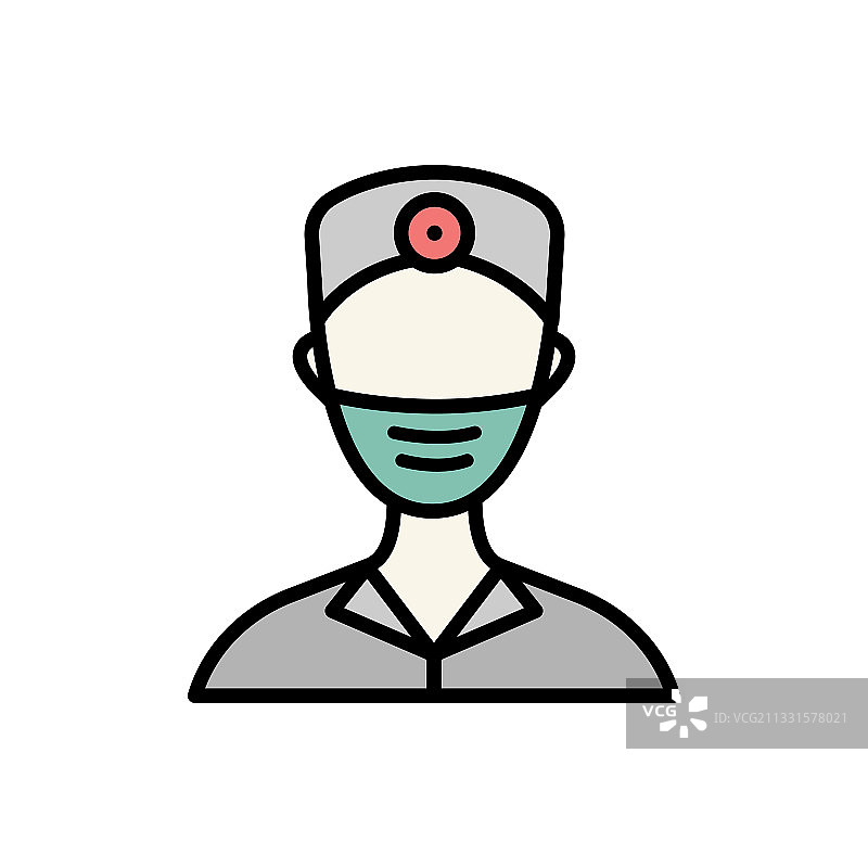 牙医扁平风格医疗线条图标元素图片素材