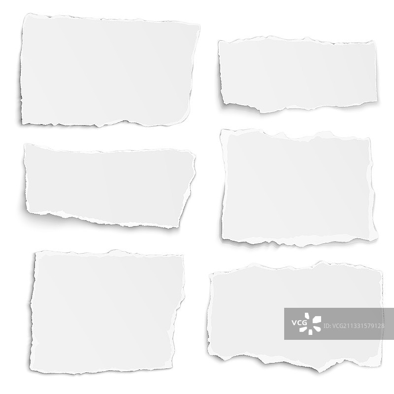 不同形状的纸张泪痕集合图片素材