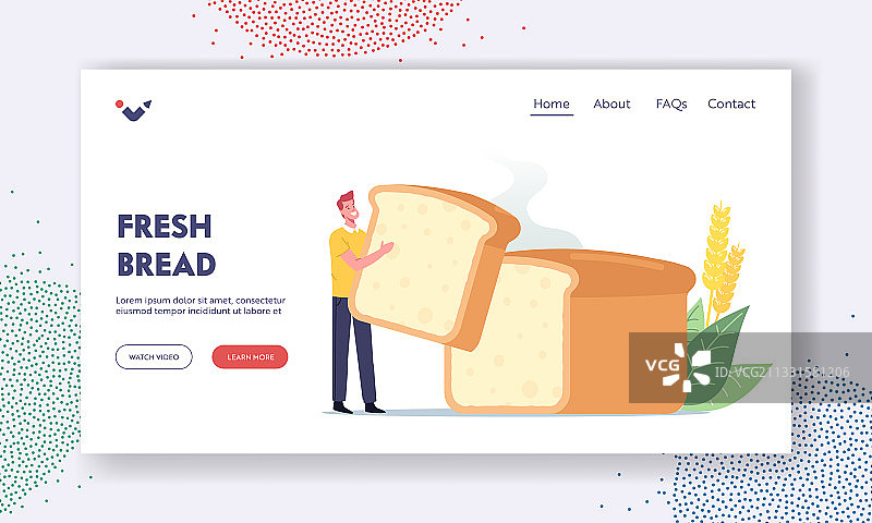 自制烘焙坊着陆页模板图片素材