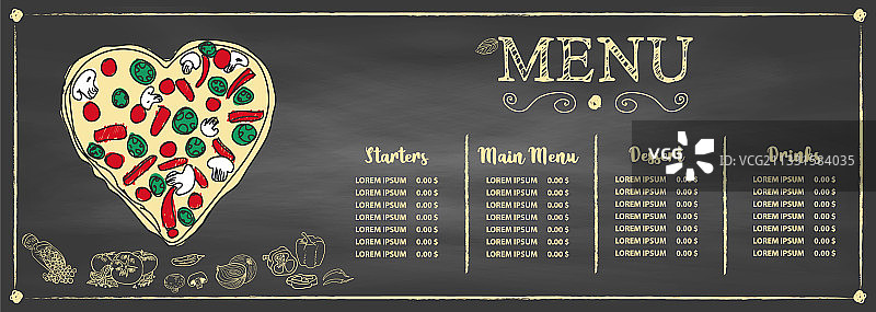 新鲜的心形披萨图片素材