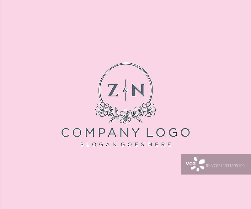 字母ZN独特花卉边框图片素材