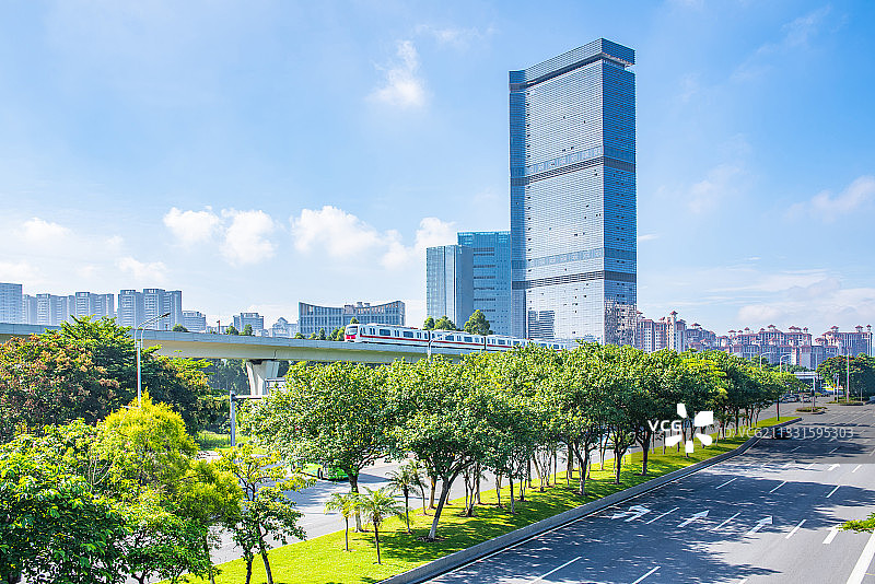 中国广州南沙区蕉门城市风光图片素材