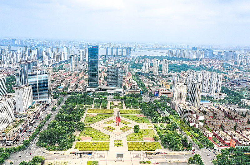山东省临沂市临沂人民广场航拍图片素材