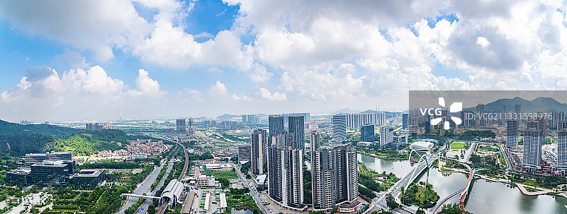 中国广州市南沙区城市风光全景图图片素材