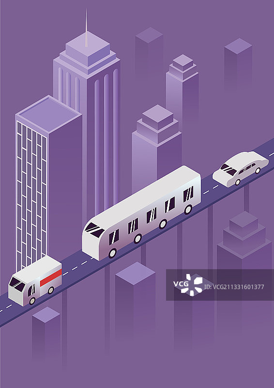 交通 2.5D矢量插画图片素材